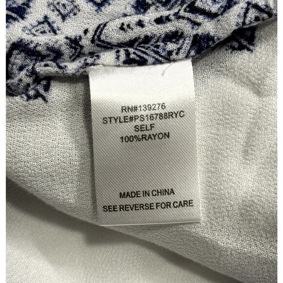 Pale Sky Women Pleated Tunic Top Boho Peasant Western Cowgirl, split neck top - Picture 4 of 8